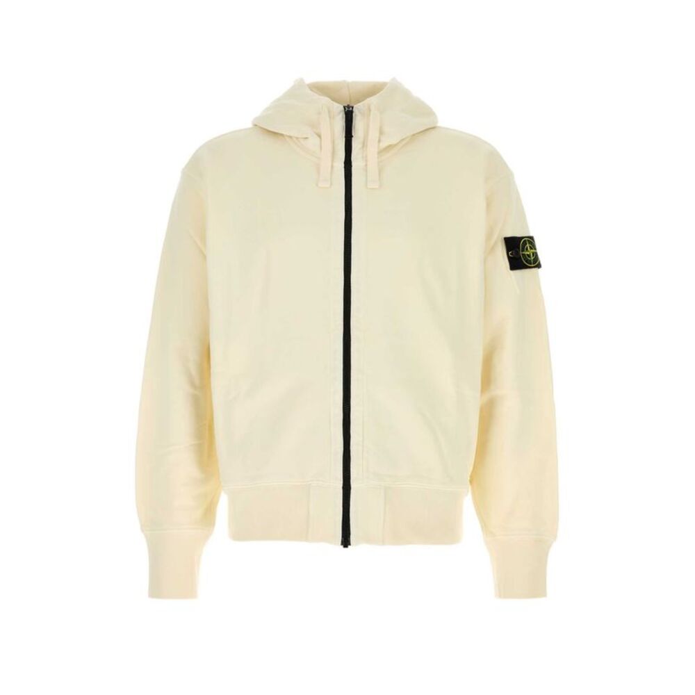Stone Island Men Cream Cotton Sweatshirt